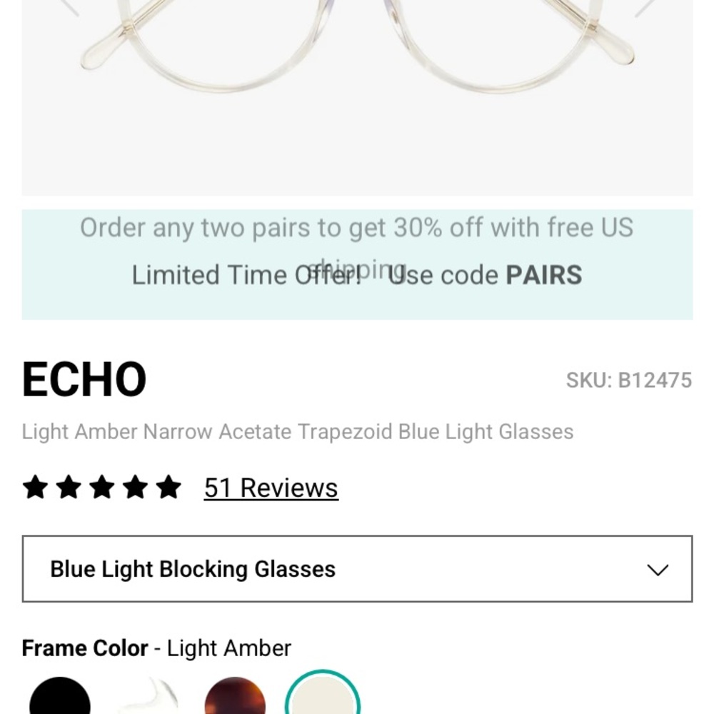 Unisex Blue light glasses. Clear and gold - Picture 9 of 9
